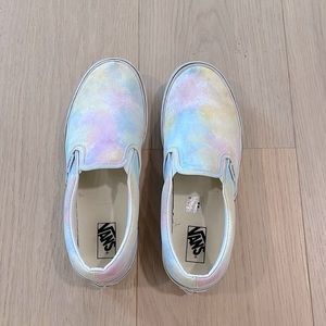 Vans Canvas Slip-On Rainbow Tie-Dye Shoes Size Youth 6